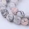 Natural Zebra Jasper Beads Strands, Frosted, Round, 6~6.5mm, Hole: 1mm, about 58~60pcs/strand, 14.5 inch