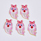 PVC Plastic Cabochons, with Glitter Powder, Fish, Pink, 32.5x18x2mm