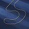 Long-Lasting Plated Brass Boston Link Chain Necklaces, with Lobster Claw Clasp, Nickel Free, Real 18K Gold Plated, 18.1 inch (46cm), 0.7mm