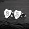 Heart 201 Stainless Steel Stud Earrings, Stainless Steel Color, Letter B, 10x10mm