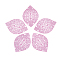 430 Stainless Steel Filigree Pendants, Spray Painted, Etched Metal Embellishments, Leaf, Pearl Pink, 41x28x0.5mm, Hole: 1mm