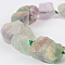 Natural Gemstone Fluorite Rough Nuggets Bead Strands, 13~40x10~26x10~23mm, Hole: 2mm, about 14~19pcs/strand, 16.54 inch