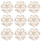 25Pcs Alloy Rhinestone Cabochons, with Plastic Imitation Peals, Flower, Golden, White, 27.5x28x9mm