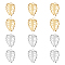 12Pcs 2 Colors 304 Stainless Steel Charms, Tropical Leaf Charms, Monstera Leaf, Golden & Stainless Steel Color, 26.5x18x2mm, Hole: 2.5mm, 6pcs/color