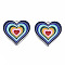 Rack Plating Alloy Pendants, with Enamel, Cadmium Free & Lead Free, Heart, Platinum, 27x28x1mm, Hole: 2mm