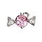 Brass Pave Cubic Zirconia Charms, Cadmium Free & Nickel Free & Lead Free, Candy, Real Platinum Plated, 9x14x4mm, Hole: 1.4mm