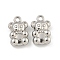 Non-Tarnish 304 Stainless Steel Charms, Bear Charm, Stainless Steel Color, 12.5x8x4mm, Hole: 1.5mm