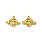 Ion Plating(IP) 304 Stainless Steel Pendants, Laser Cut, Planet Charmt, Golden, 12.5x17x1mm, Hole: 1.5mm