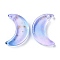Transparent Baking Paint Glass Beads, Moon, Top Drilled, Lilac, 15.5x13x3.5mm, Hole: 1.2mm