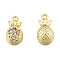 Rack Plating Alloy Pendants, with Crystal Rhinestone, Cadmium Free & Nickel Free & Lead Free, Pineapple, Light Gold, 15.5x7.5x6.5mm, Hole: 1.2mm