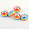 Resin European Beads, Large Hole Beads, with Silver Plated Brass Double Cores, Stripe, Rondelle, Dodger Blue, 14x8~8.5mm, Hole: 5mm