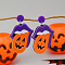 Purple Sexy Lip Skull Stud Earrings, Halloween Costume Accessory, Platinum, Yellow