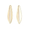 Brass Pendants, Cadmium Free & Lead Free, Leaf, Real 24K Gold Plated, 19x4.5x1mm, Hole: 1mm