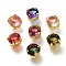 Sew on Rhinestone, Glass Rhinestone, with Golden Tone Brass Prong Settings, Garments Accessories, Flat Round, Faceted, Mixed Color, 8x6.5mm, Hole: 1mm