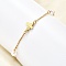 304 Stainless Steel Butterfly Link Bracelets, Cable Chain Jewelry for Women, with Plastic Imitation Pearl Beads, Golden, 7-5/8 inch(19.5cm)