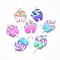 Handmade Polymer Clay Pendants, Lollipop with Bowknot, Mixed Color, 40~53x27~30x7~9mm, Hole: 2mm