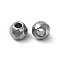 Non-Tarnish 201 Stainless Steel Beads, Round, Stainless Steel Color, 3x2.5mm, Hole: 1.2mm