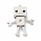 Alloy Pendants, with Rhinestone, Robot Charms, Cadmium Free & Lead Free, Platinum, 48x40x9mm, Hole: 3mm