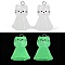 Luminous Resin Pendants, Cat, with Platinum Iron Loop, Glow in the Dark , WhiteSmoke, 25.5x17.5x14.5mm