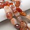 Natural Agate Beads Strands, Dyed & Heated, Nuggets, Tumbled Stone, Orange Red, 14~15x10~14x8~9.5mm, Hole: 1.6mm, about 12~13pcs/strand, 7.09~7.48''(18~19cm)