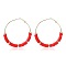 Bohemia Style Colorful Clay Beads Hoop Earrings, Ring