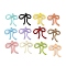 Spray Paint Alloy Pendant, Lead Free & Cadmium Free, Bowknot, Mixed Color, 24x22x4.5mm, Hole: 1.6mm