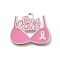 Breast Cancer Pink Awareness Ribbon Theme Alloy Enamel Pendants, Silver, Underwear, 19x23x1.5mm, Hole: 1.8mm