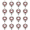 24Pcs Alloy Enamel Pendants, with Rhinestone, Heart with Butterfly Charm, Antique Silver, 33.5x26x3mm, Hole: 2.8mm