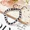Adjustable Natural Rose Quartz and Non-magnetic Synthetic Hematite Braided Bead Bracelets, Inner Diameter: 1-3/4~2-7/8  inch(4.5~7.3cm)