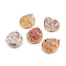 Natural Crazy Agate Pendants, with Brass Findings, Teardrop, Golden, 42~42.5x32~32.5x2~3mm, Hole: 2mm