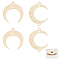 Beebeecraft 1 Box 20Pcs Moon Charms 18K Gold Plated Brass 2 Style Crescent Moon Links Connector with 2/3 Hole for Jewelry Making DIY Bracelet Necklace
