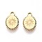 Ion Plating(IP) 304 Stainless Steel Charms, Laser Cut, Oval with Star, Golden, 10x6.5x0.8mm, Hole: 1.5mm