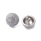 Brass Stud Earrings, Half Round, Platinum, 17mm
