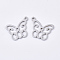 Tarnish Resistant 201 Stainless Steel Pendants, Butterfly, Stainless Steel Color, 15x18x1mm, Hole: 1.4mm