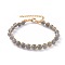 Natural Labradorite Bracelets, with 304 Stainless Steel Findings, Round, 7-3/8 inch~7-1/2 inch(18.6~19cm)