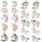 40Pcs 10 Styles Alloy Enamel Pendants, Unicorn Charm, Mixed Color, 16.5~24.5x15~24x1.5mm, Hole: 1.5~2mm, 4pcs/style