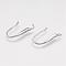 Brass Micro Pave Cubic Zirconia Stud Earring Findings, with Horizontal Loop, Real Platinum Plated, 18~20x2.5mm, Hole: 1.5mm, 20 Gauge, Pin: 0.8mm