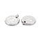 Non-Tarnish 304 Stainless Steel Pendants, with Jump Rings, Flat Round with Tiger, Stainless Steel Color, 16x2mm, Jump Ring: 5x1mm, 3mm inner diameter