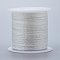 Polyester Braided Metallic Thread, for DIY Braided Bracelets Making and Embroidery, White, 0.4mm, 6-Ply, about 54.68 yards(50m)/roll