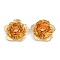 Brass Bead Caps, Flower, Nickel Free, Real 18K Gold Plated, 21.5x22x10mm, Hole: 1mm