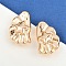 Brass Stud Earrings, Star, Left and Right, Real 18K Gold Plated, 35.5x24mm