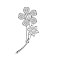 Brass Brooch, with Grade AAA Cubic Zirconia, Flower, Platinum, 55.4x25mm