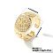 Stylish European American Retro Brass Virgin Mary Open Cuff Ring for Women, Golden, Inner Diameter: 17mm