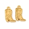 Ion Plating(IP) 304 Stainless Steel Pendants, Boots with Star Charm, Real 18K Gold Plated, 20x13x3mm, Hole: 1.8mm