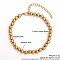 Simple Fashion Round 304 Stainless Steel Beaded Bracelets for Women, Golden, 7-1/8 inch(18cm), Round: 4mm
