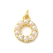 Real 18K Gold Plated Rack Plating Brass Micro Pave Cubic Zirconia Pendants, Long-Lasting Plated, Lead Free & Cadmium Free, Donut, 12x10x3mm, Hole: 3mm