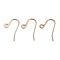 Ion Plating(IP) 304 Stainless Steel French Earring Hooks, Flat Earring Hooks, Ear Wire, with Horizontal Loop, Rose Gold, 12x22x1mm, Hole: 1.8mm, 19 Gauge, Pin: 0.9mm