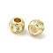 Rack Plating Brass Micro Pave Cubic Zirconia Beads, Long-Lasting Plated, Lead Free & Cadmium Free, Rondelle, Golden, 7x5.5mm, Hole: 3mm
