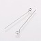 Rack Plating Brass Eye Pin, Long-Lasting Plated, Electroplated, Platinum, 40x0.7mm