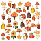 60Pcs 15 Styles Thanksgiving Day Alloy Enamel Pendants, Mixed Shapes, Mixed Color, 18.5~34.5x10~29.5x1.5~2.5mm, Hole: 1.6~2.3mm, 4pcs/style